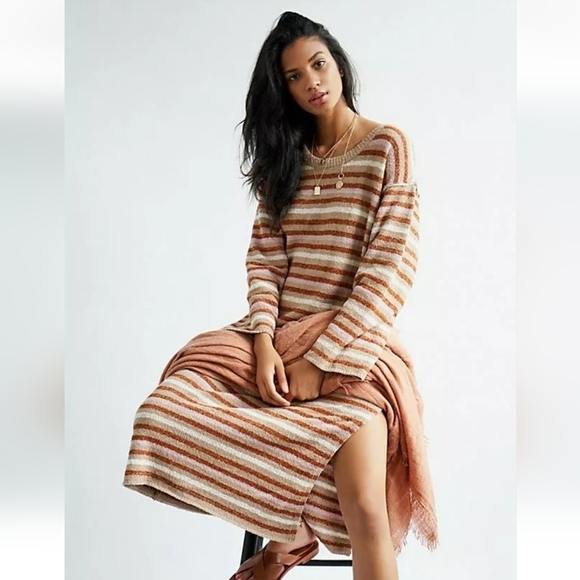 Free People Toes In The Sand Knit Maxi Dress S - Picture 2 of 8